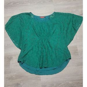 Elle Women's Lacey Lined Crochet Pullover Top Size 0X‎